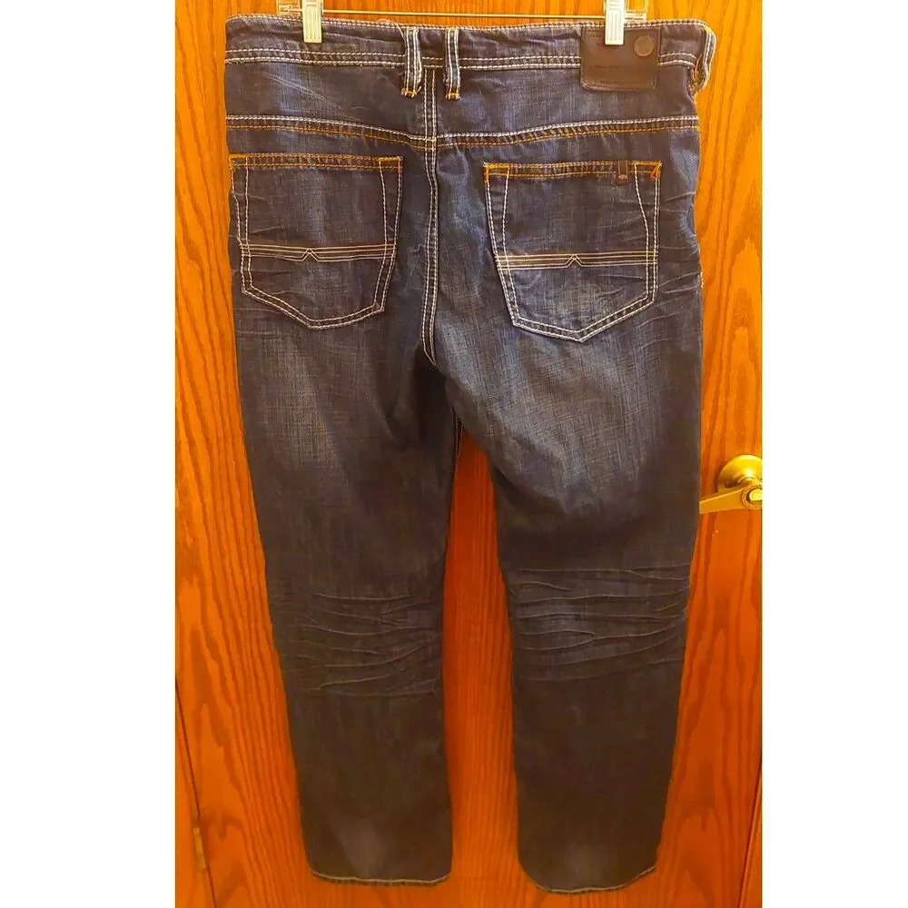 Buffalo David Bitton Live Free Jeans Mens 36x32 Driven Basic Straight Dark Wash